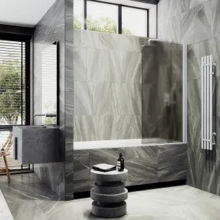 Шторка на ванну MaybahGlass MGV-612-1 60см белый